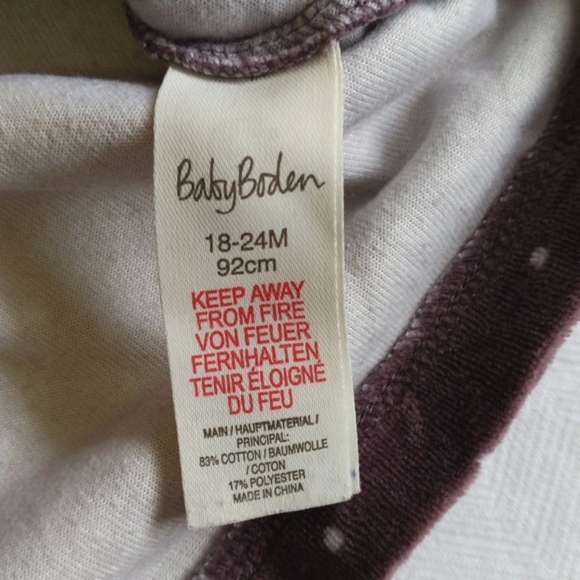 baby boden purple dotted velour swing dress with heart pockets 18-24 months girl - Picture 6 of 7